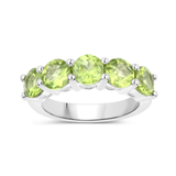 Genuine Peridot 5 Stone Ring