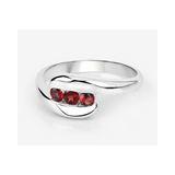 Red Natural Garnet Bypass Ring