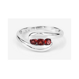 Red Natural Garnet Bypass Ring