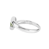 Genuine Peridot Three Stone Bypass Ring