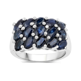 Genuine Blue Sapphire Cluster Ring