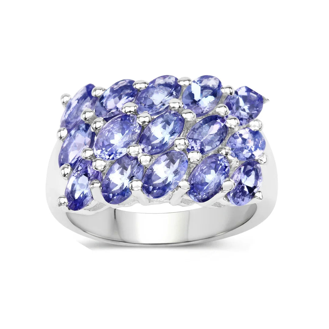 Genuine Tanzanite Cluster Ring