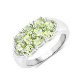 Natural Peridot Cluster Ring