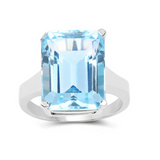 Genuine Blue Topaz Statement Ring