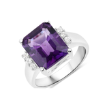 Genuine Purple Amethyst Cocktail Ring