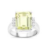 Genuine Lemon Quartz Cocktail Ring