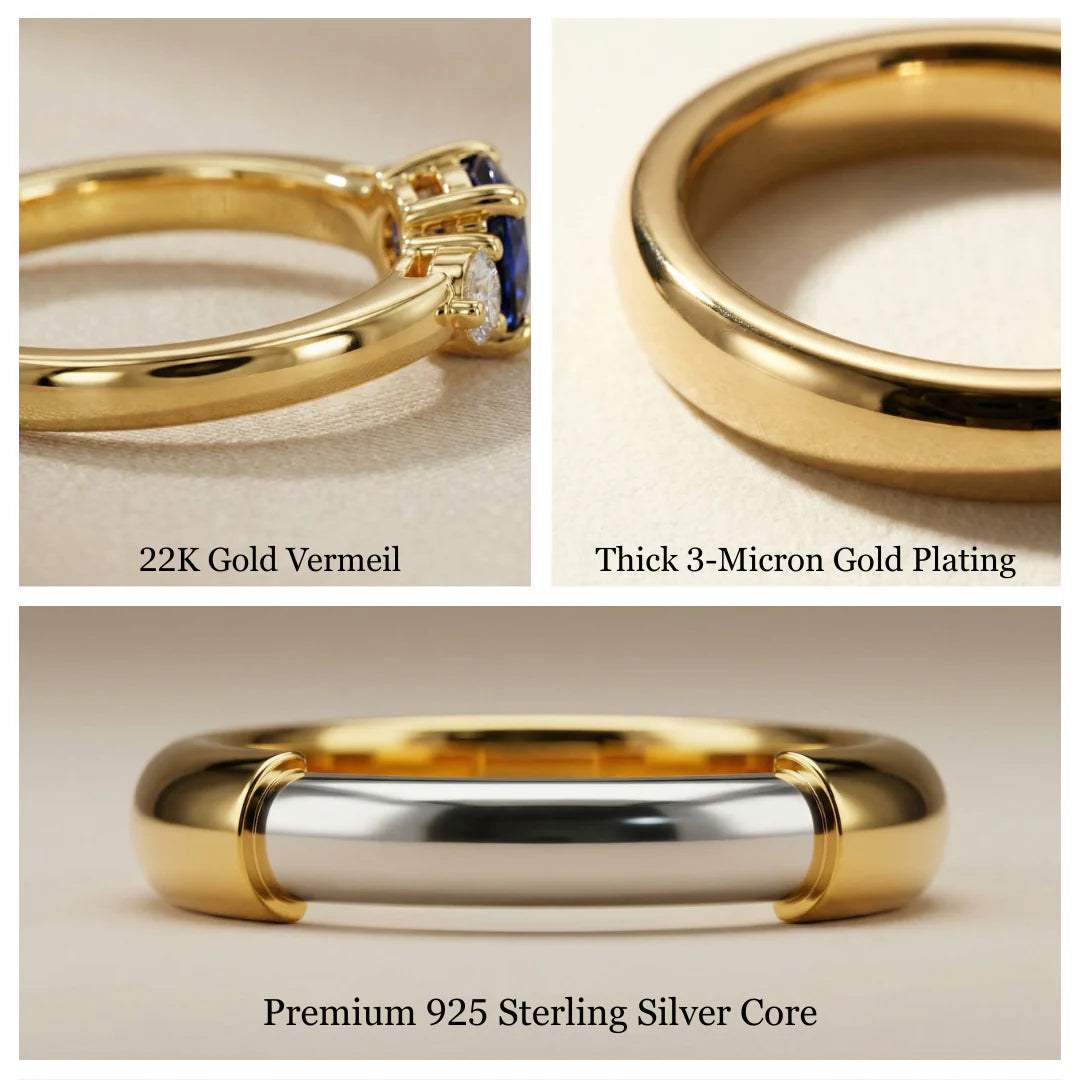 22k Gold Vermeil Emerald Eternity Band Ring