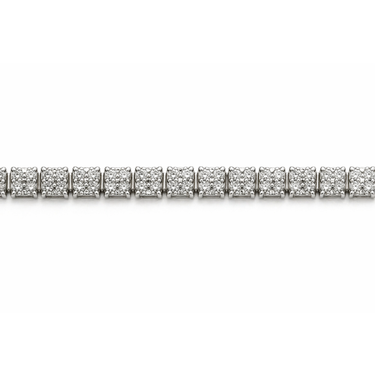 Natural Round Cut White Topaz Tennis 7-inch Bracelet Silver