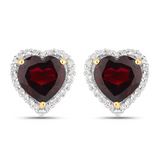 Genuine Garnet Heart Earrings