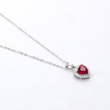 Lab Grown Ruby Heart Necklace Fine Color Jewels best gift for girls, best gift for women, Bridal shower gift, Christmas gift, Created ruby, dla-dm-discount-all-154898, gift for her, Gift for Mom, gift for women, gift from daughter, gift ideas for her, gifts for her, Mother's Day Gift, Necklace for her, New Year gift, Pendant for her, Pink heart necklace, Red heart necklace, Ruby pendant, Tags: Halo Pendant, Valentine's Day gift