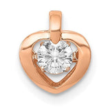 14K Rose Gold Lab Diamond Heart Pendant