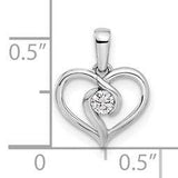 14K White Gold Heart Shaped Twisted Pendant