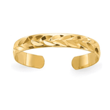 10K Gold Textured Adjustable Toe Ring