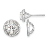 Cubic Zirconia Stud Jacket Earrings