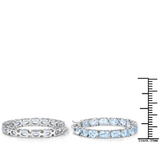 Genuine Blue Topaz Hoop Earrings