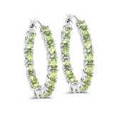 Natural Peridot Hoop Earrings