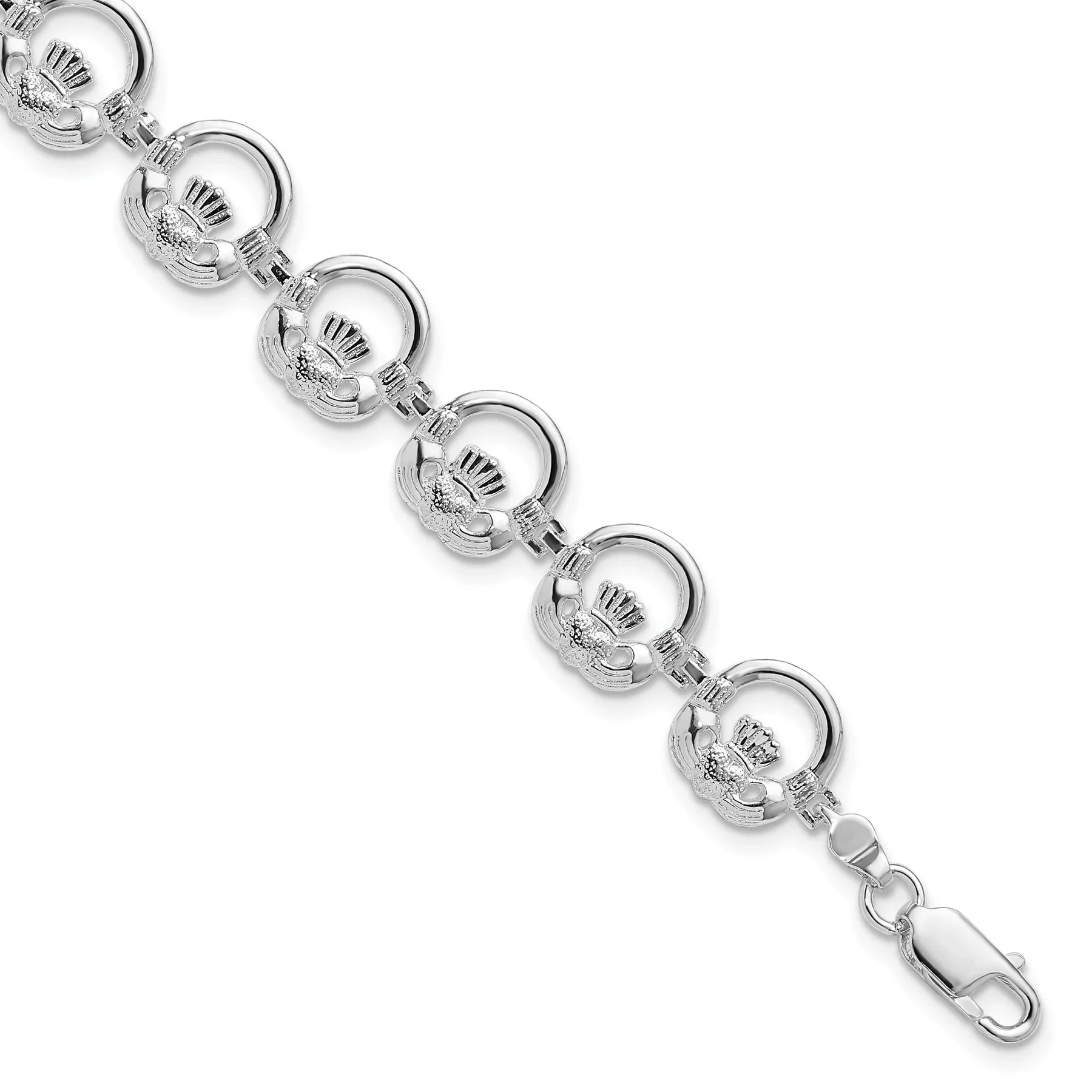 De-Ani Sterling Silver Claddagh Circle Bracelet Fine Color Jewels claddagh bracelet, claddagh bracelet silver, claddagh christening bracelets, claddagh silver bracelet, irish claddagh bracelet, QG, sterling silver claddagh bracelet