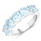 Genuine Blue Topaz 5 Stone Ring