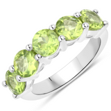 Genuine Peridot 5 Stone Ring