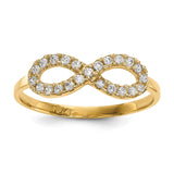 14k Cubic Zirconia Infinity Symbol Ring