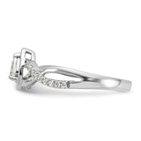 14k White Gold Pear Diamond Engagement Ring