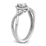 14k White Gold Pear Diamond Engagement Ring