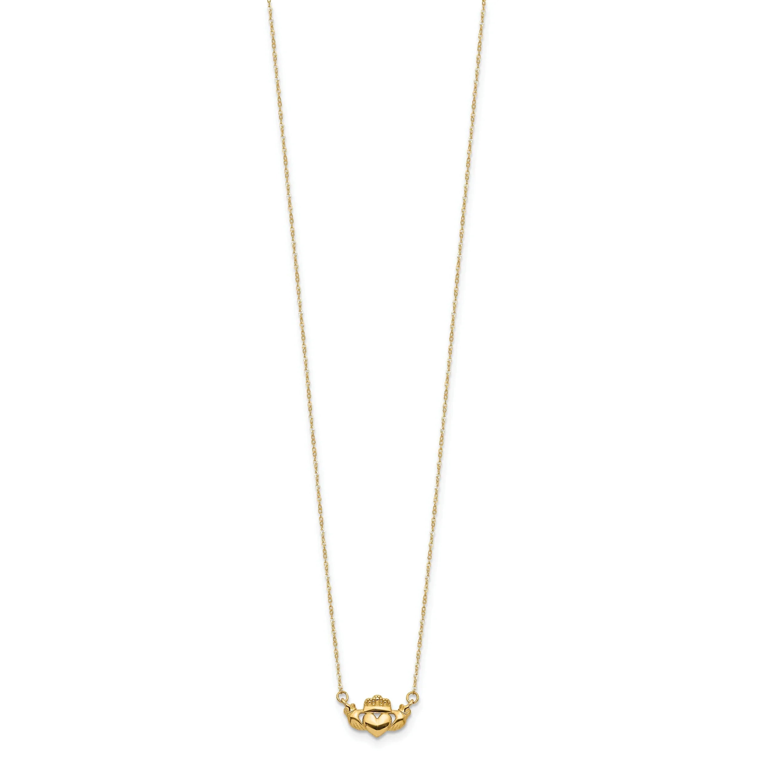 14k Gold Irish Claddagh Necklace Fine Color Jewels 14k gold claddagh necklace, claddagh necklace, claddagh necklace yellow gold, claddagh pendant, claddagh pendant gold, claddagh pendant gold claddagh gold necklace, gold claddagh cross necklace, gold claddagh necklace, irish claddagh necklace, irish claddagh necklace gold, QG