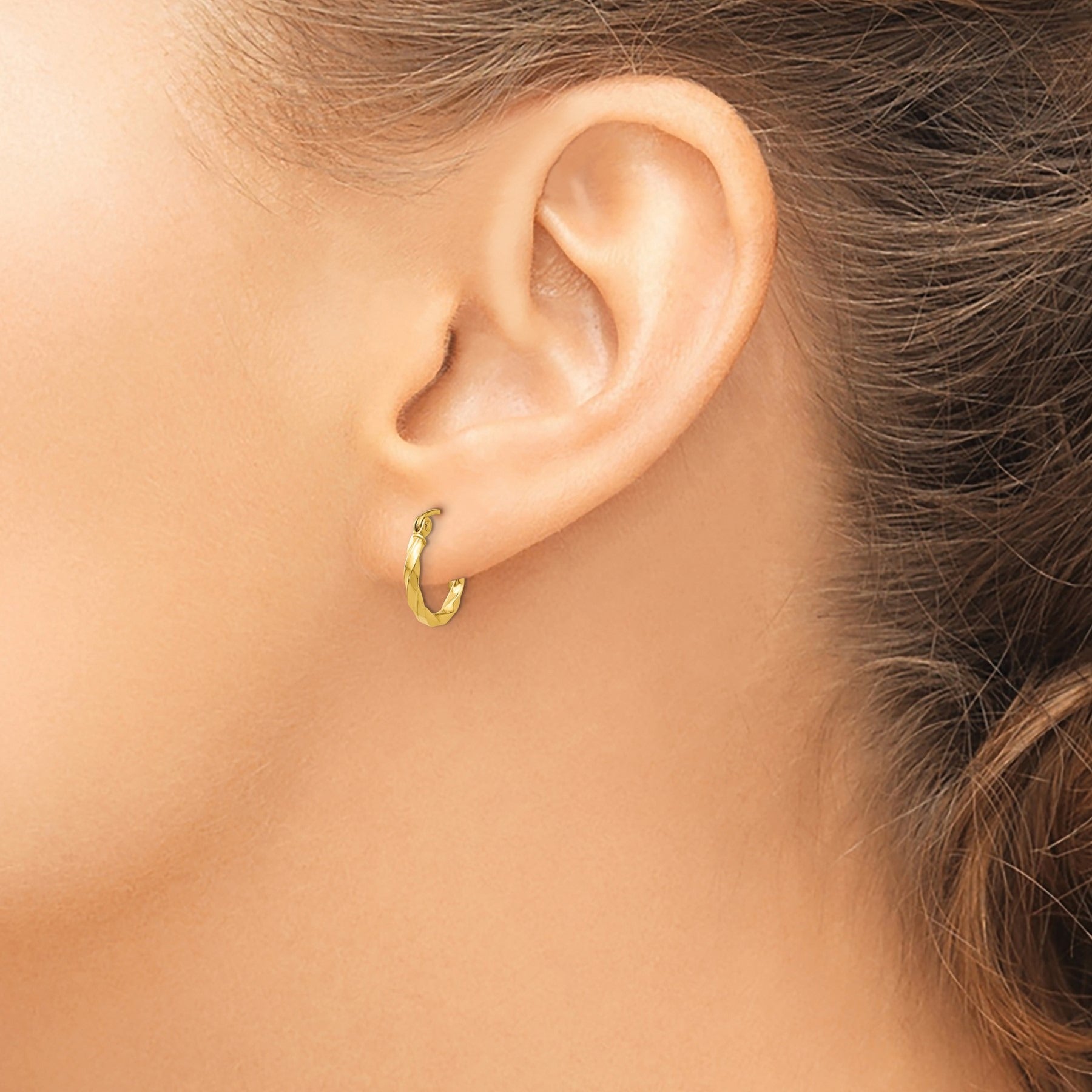 Twisted 14k Gold Hoop Earrings