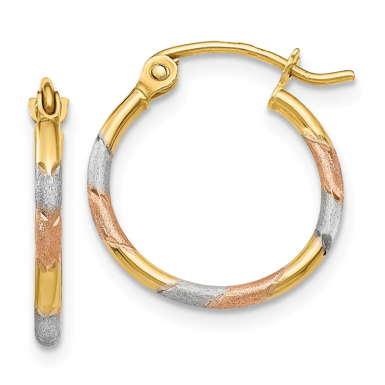 14K Gold Multi Colored Hoop Earrings