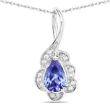 14K Gold Tanzanite and Diamond Necklace