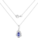 14K Gold Tanzanite and Diamond Necklace