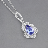 14K Gold Tanzanite and Diamond Necklace