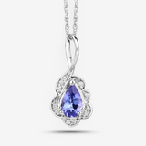 14K Gold Tanzanite and Diamond Necklace