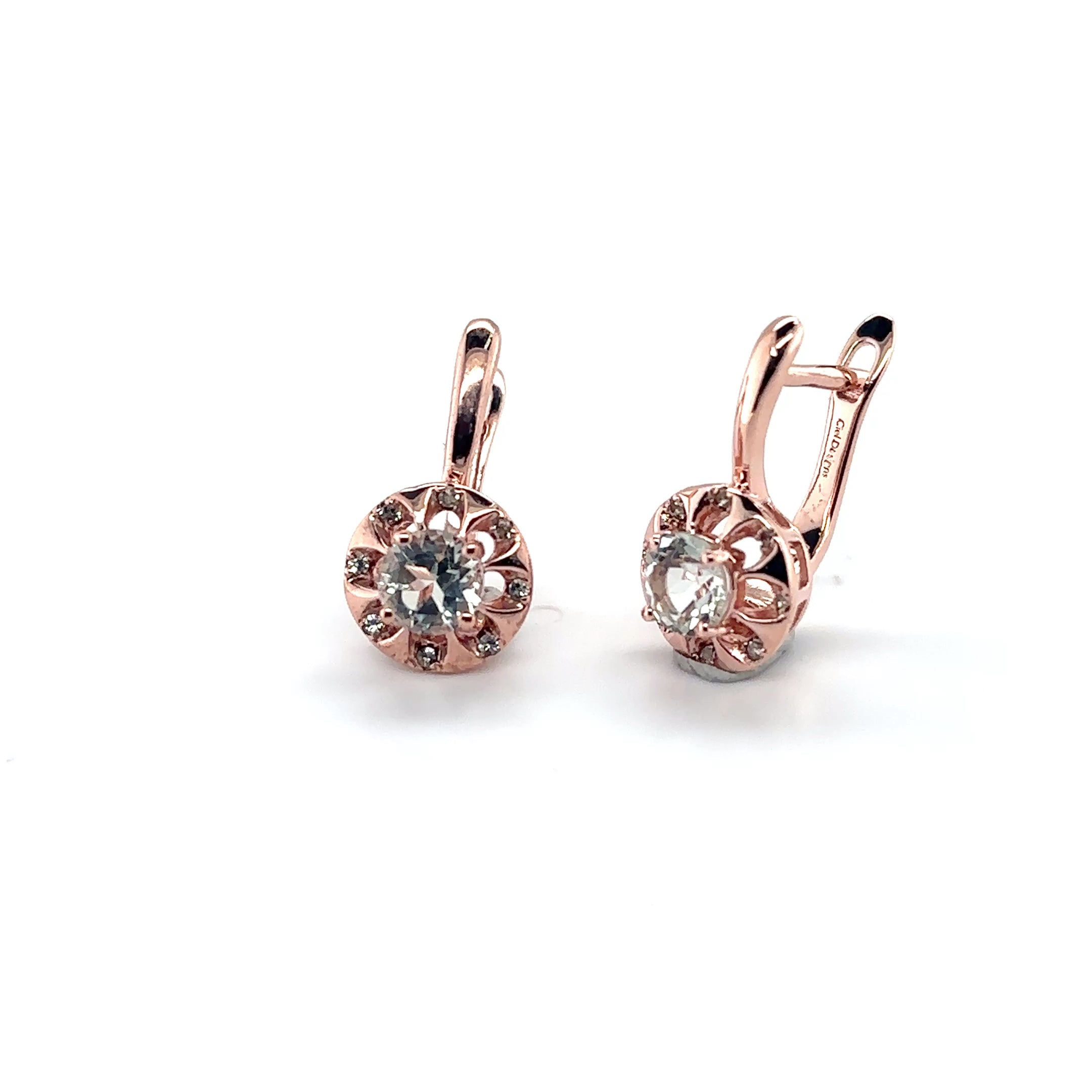 Natural Green Prasiolite Earrings Sterling Silver