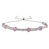 Pulsera ajustable de zafiro rosa