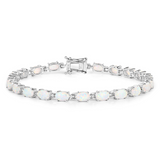 Genuine Created Opal Tennis Bracelet