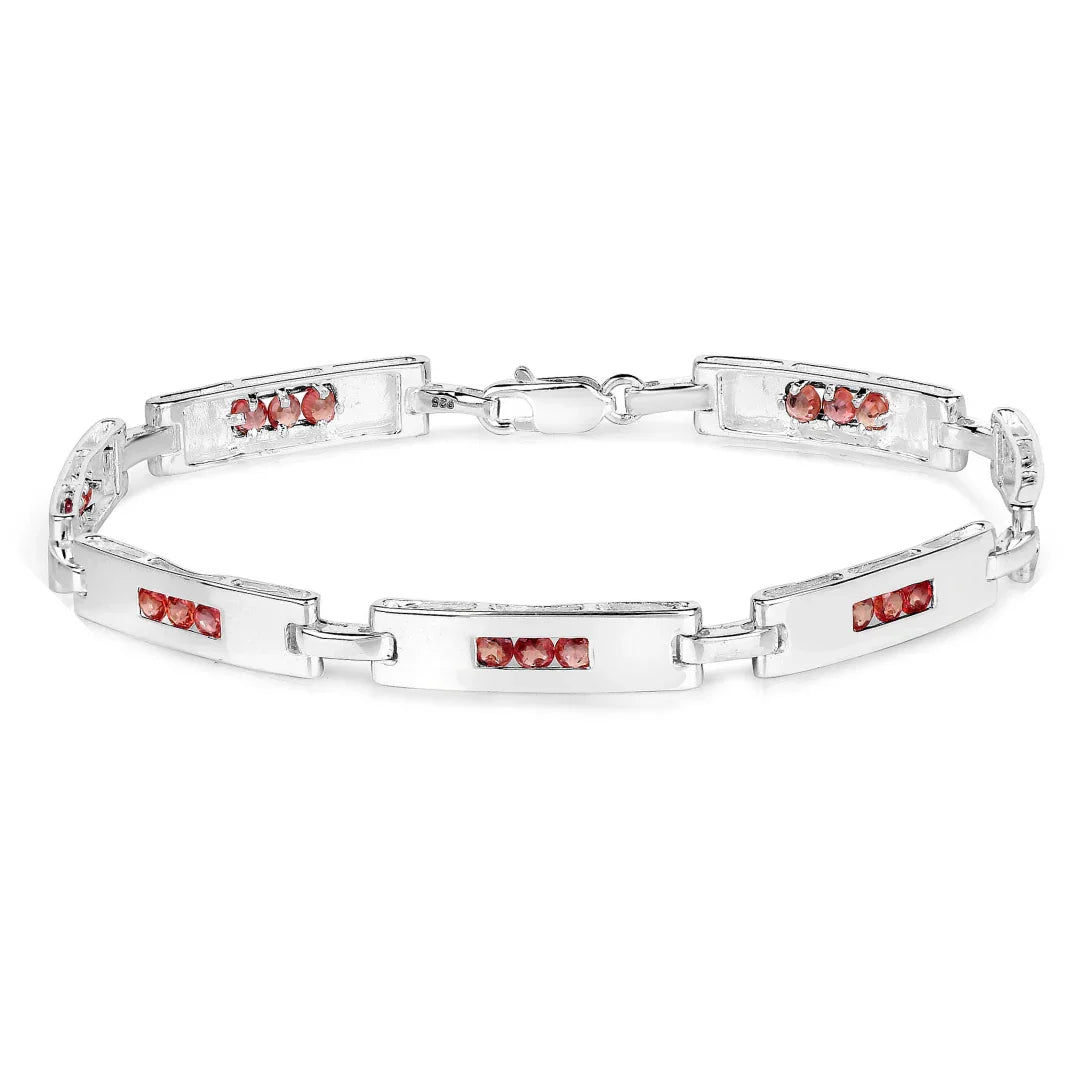 Genuine Orange Sapphire Tennis Bracelet