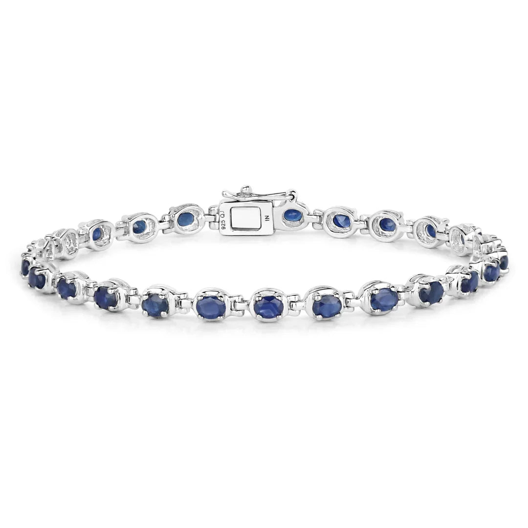 Genuine Blue Sapphire Tennis Bracelet