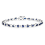 Genuine Blue Sapphire Tennis Bracelet