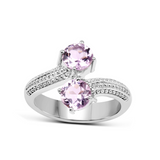 Natural Amethyst Bypass Engagement Ring