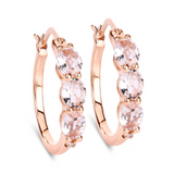 Genuine Pink Morganite and Diamond Earrings