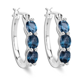 Genuine London Blue Topaz Diamond Earrings