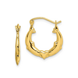 10K Gold Dolphin Heart Hoop Earrings