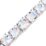 Genuine Opal Rainbow Quartz Tennis Bracelet