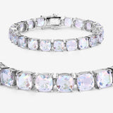 Genuine Opal Rainbow Quartz Tennis Bracelet