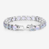 Genuine Opal Rainbow Quartz Tennis Bracelet