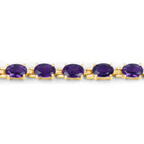 Genuine Amethyst Tennis Bracelet Silver