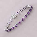 Natural Amethyst Silver Tennis Bracelet