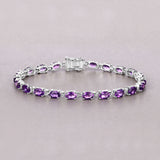 Natural Amethyst Silver Tennis Bracelet