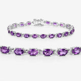 Natural Amethyst Silver Tennis Bracelet